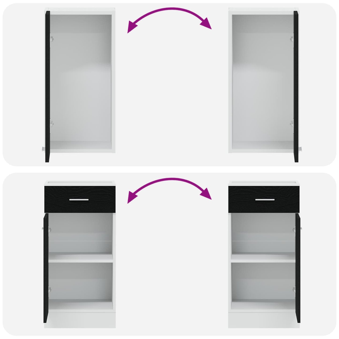 Kitchen Unit Lyon 8 pcs Black Oak Engineered Wood