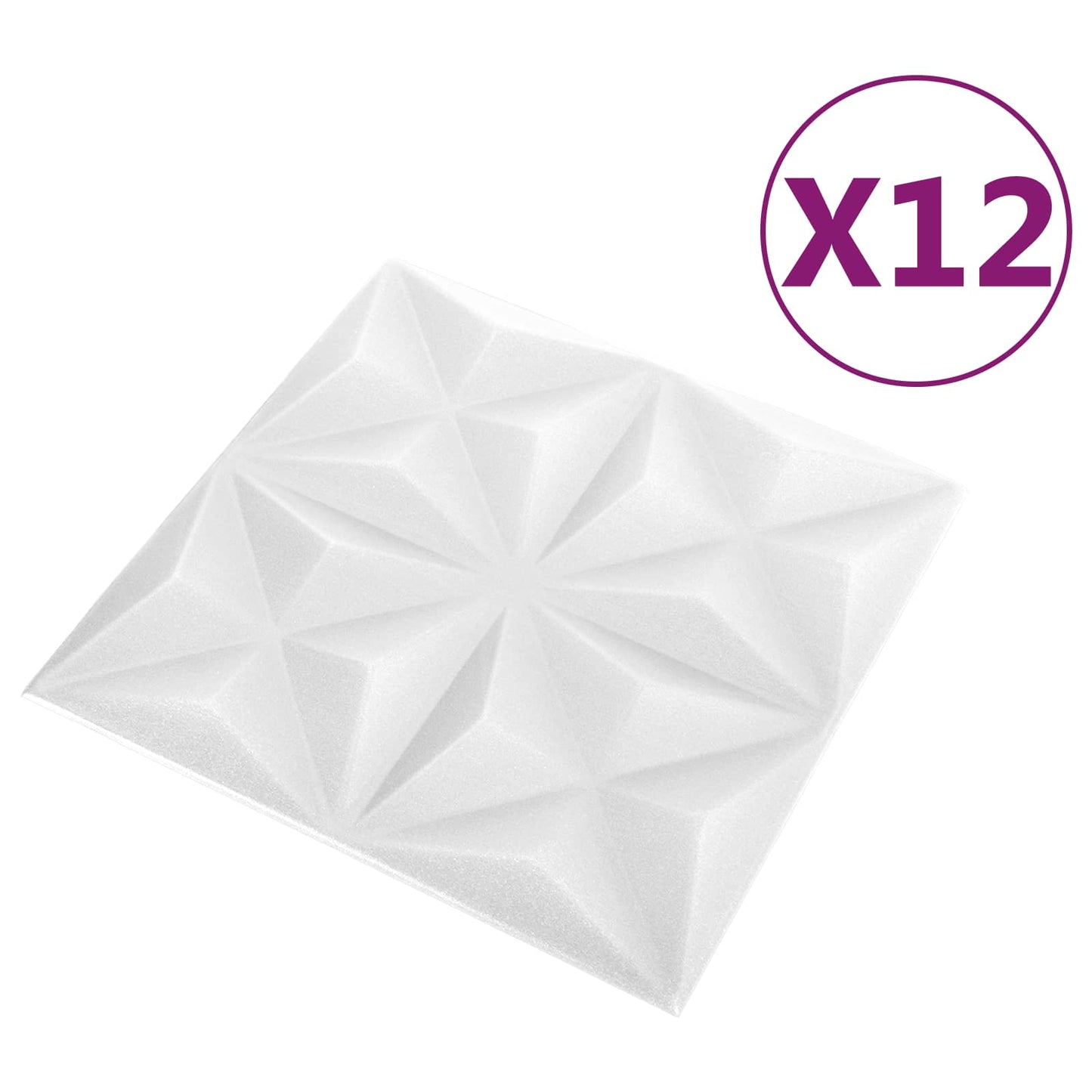 Wall Panels 12 pcs Origami White 50 x 50 cm XPS Foam