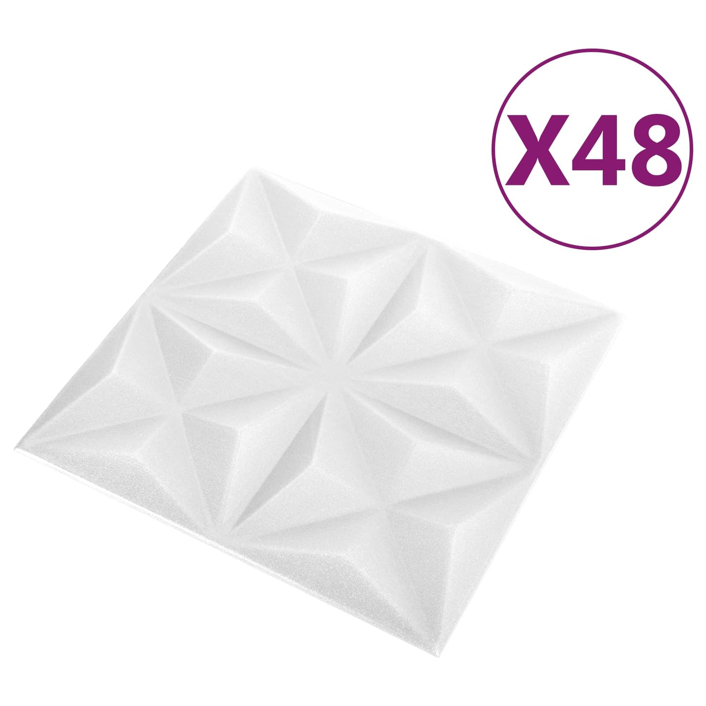 Wall Panels 48 pcs Origami White 50 x 50 cm XPS Foam