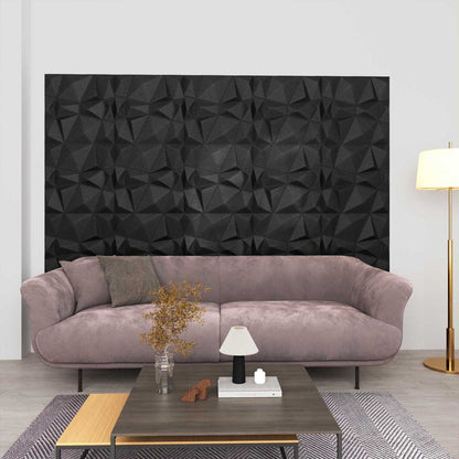 Wall Panels 24 pcs Diamond Black 50 x 50 cm XPS Foam