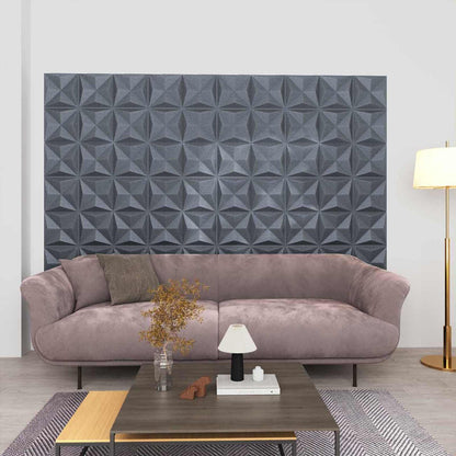 Wall Panels 24 pcs Origami Grey 50 x 50 cm XPS Foam