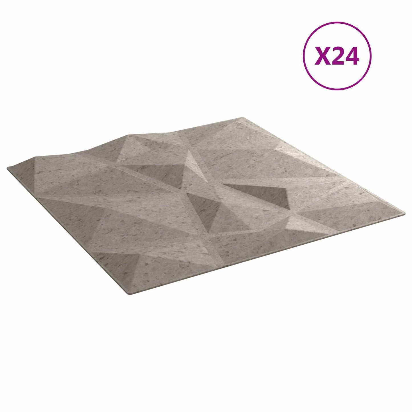 Wall Panels 24 pcs Concrete Grey 50 x 50 cm XPS Foam