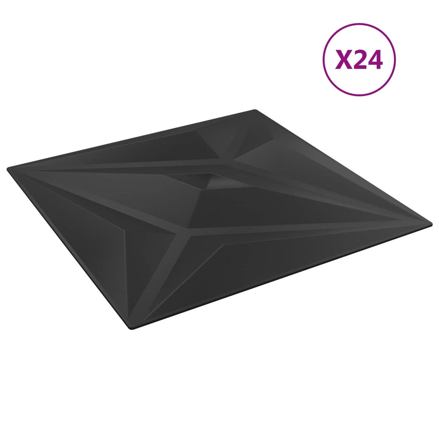 Wall Panels Star 24 pcs Black Star 50 x 50 cm XPS Foam