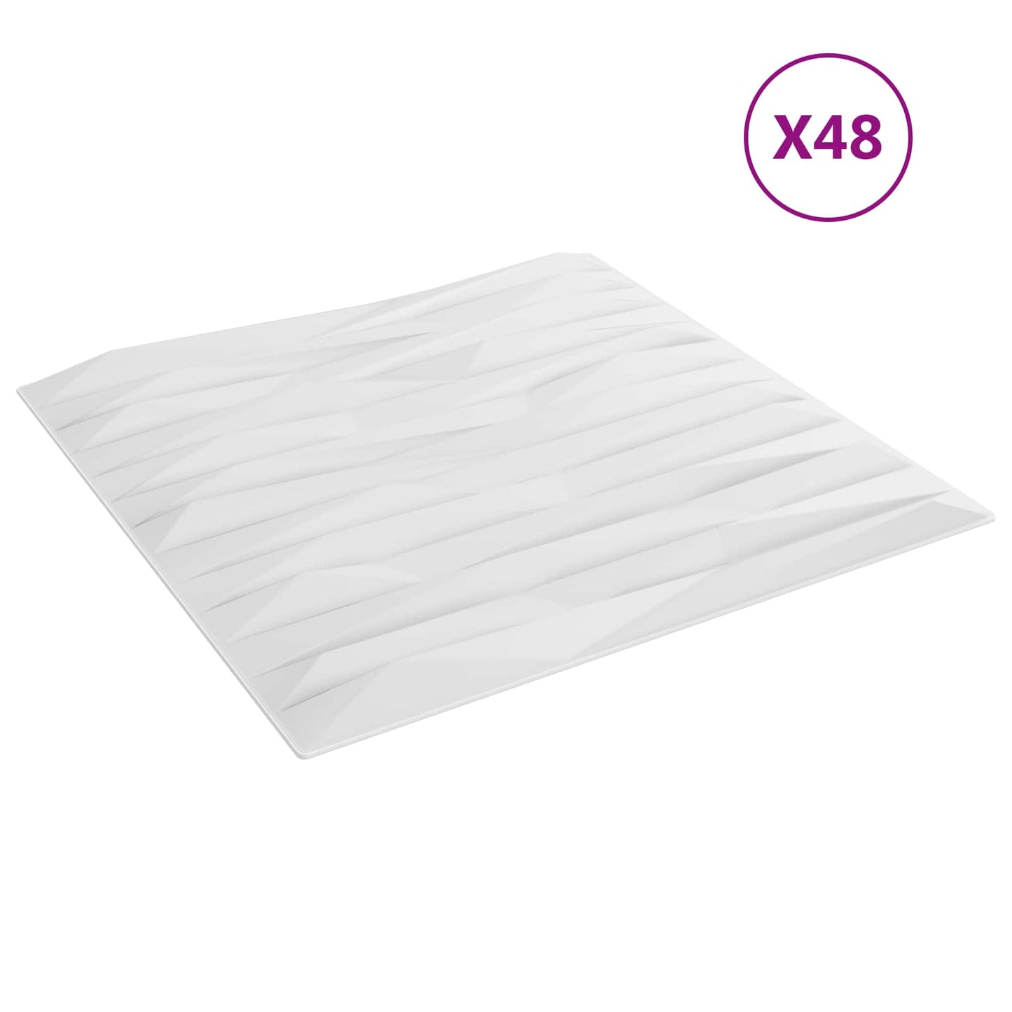 Wall Panels 48 pcs White Stone 50 x 50 cm XPS Foam