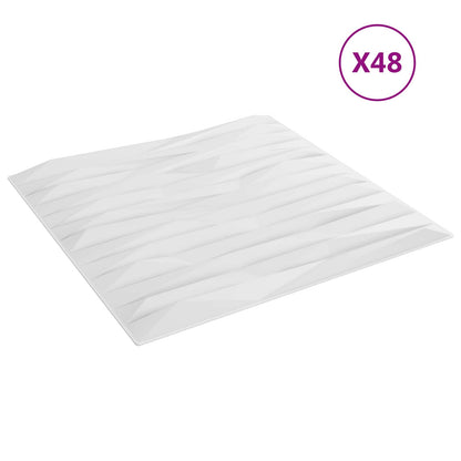 Wall Panels 48 pcs White Stone 50 x 50 cm XPS Foam