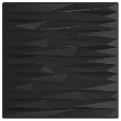 Wall Panels 24 pcs Black Stone 50 x 50 cm XPS Foam