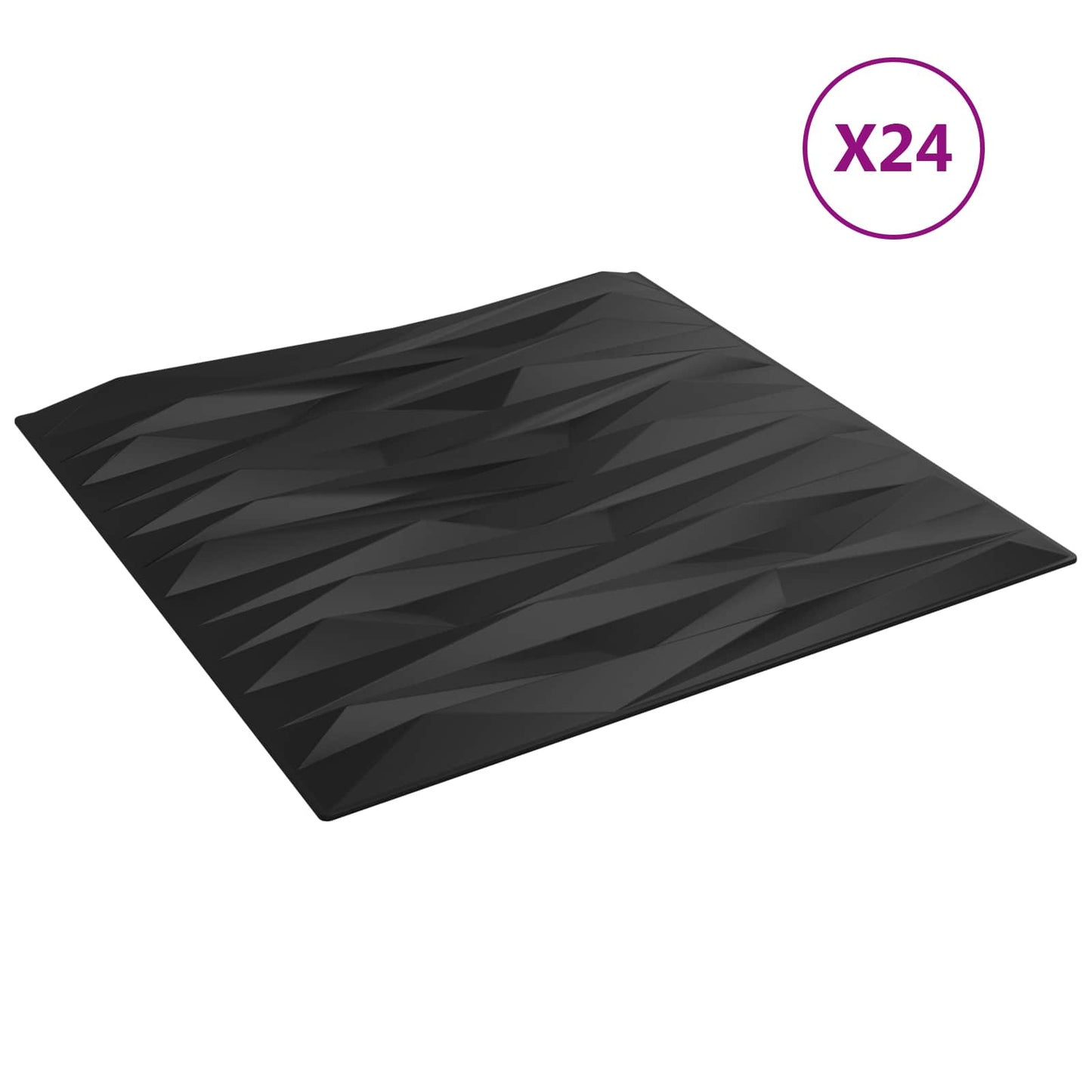 Wall Panels 24 pcs Black Stone 50 x 50 cm XPS Foam
