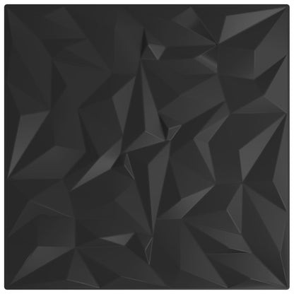 Wall Panels 24 pcs Black 50 x 50 cm XPS Foam