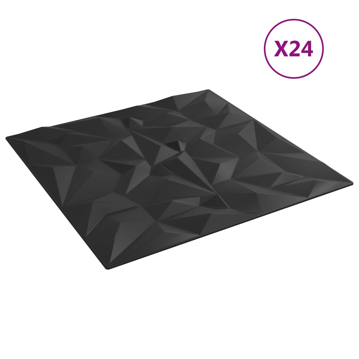 Wall Panels 24 pcs Black 50 x 50 cm XPS Foam