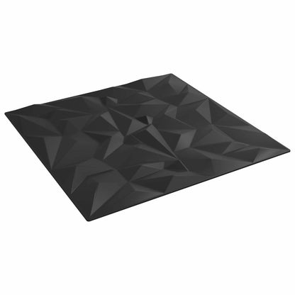 Wall Panels 48 pcs Black 50 x 50 cm XPS Foam