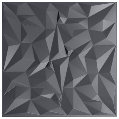 Wall Panels 12 pcs Amethyst Grey 50 x 50 cm XPS Foam