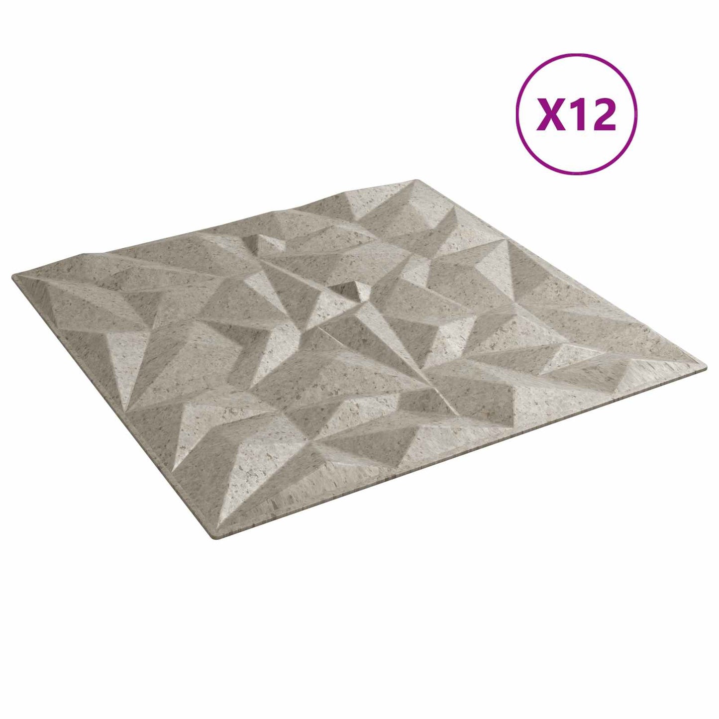Wall Panels 12 pcs Amethyst Beton 50 x 50 cm XPS Foam