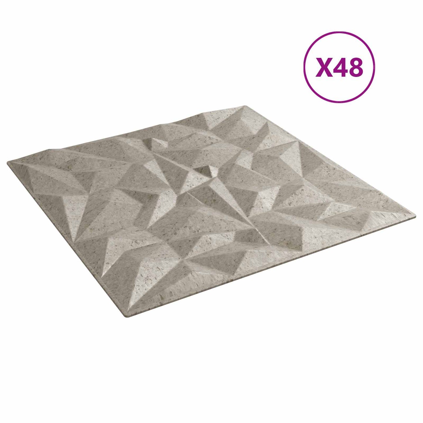 Wall Panels 48 pcs Amethyst Beton 50 x 50 cm XPS Foam