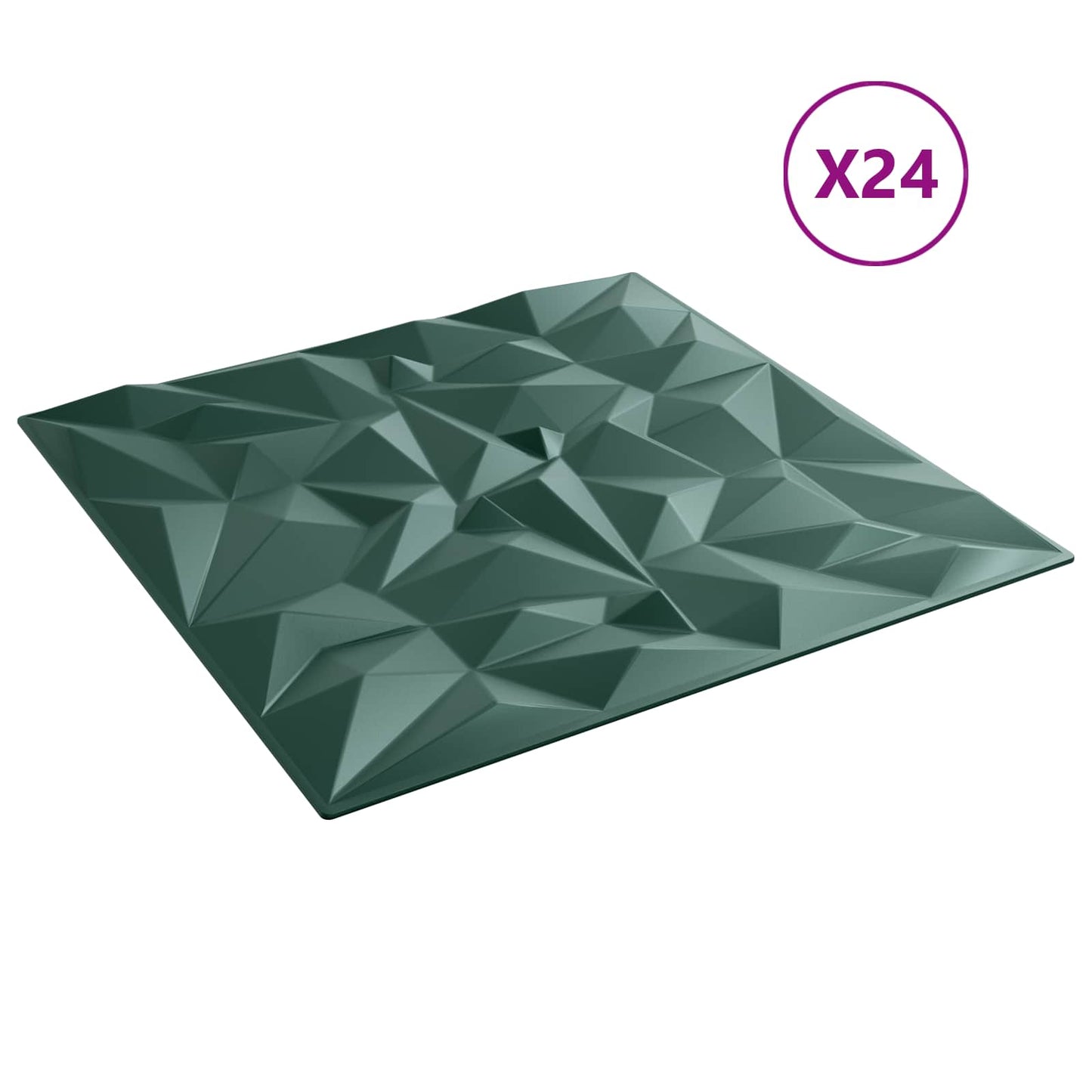 Wall Panels 24 pcs Amethyst Green 50 x 50 cm XPS Foam