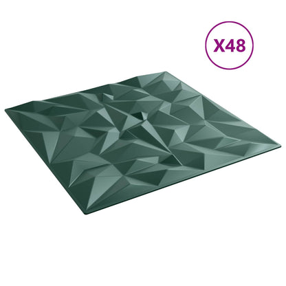 Wall Panels 48 pcs Amethyst Green 50 x 50 cm XPS Foam