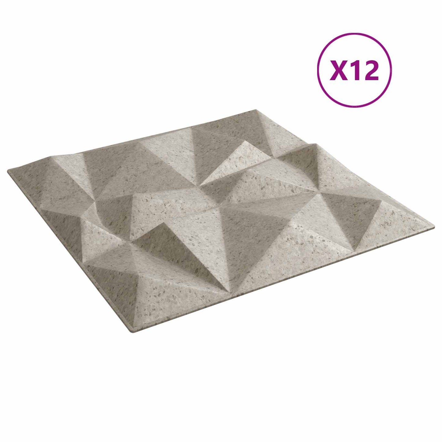 Wall Panels 12 pcs 50 x 50 cm Diamond Beton XPS Foam