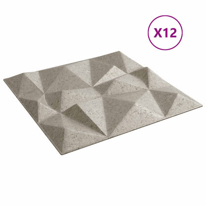 Wall Panels 12 pcs 50 x 50 cm Diamond Beton XPS Foam