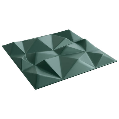 Wall Panels 12 pcs Diamond Green 50 x 50 cm XPS Foam