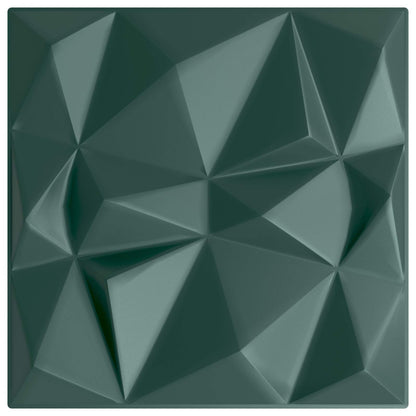 Wall Panels 12 pcs Diamond Green 50 x 50 cm XPS Foam