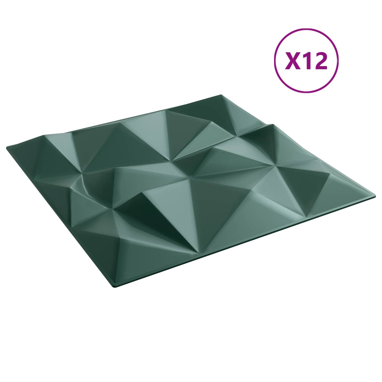 Wall Panels 12 pcs Diamond Green 50 x 50 cm XPS Foam