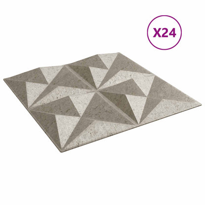 Wall Panels 24 pcs Origami Beton 50 x 50 cm XPS Foam