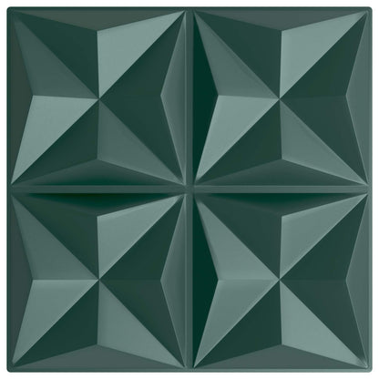 Wall Panels 12 pcs 50 x 50 cm Origami Green XPS Foam