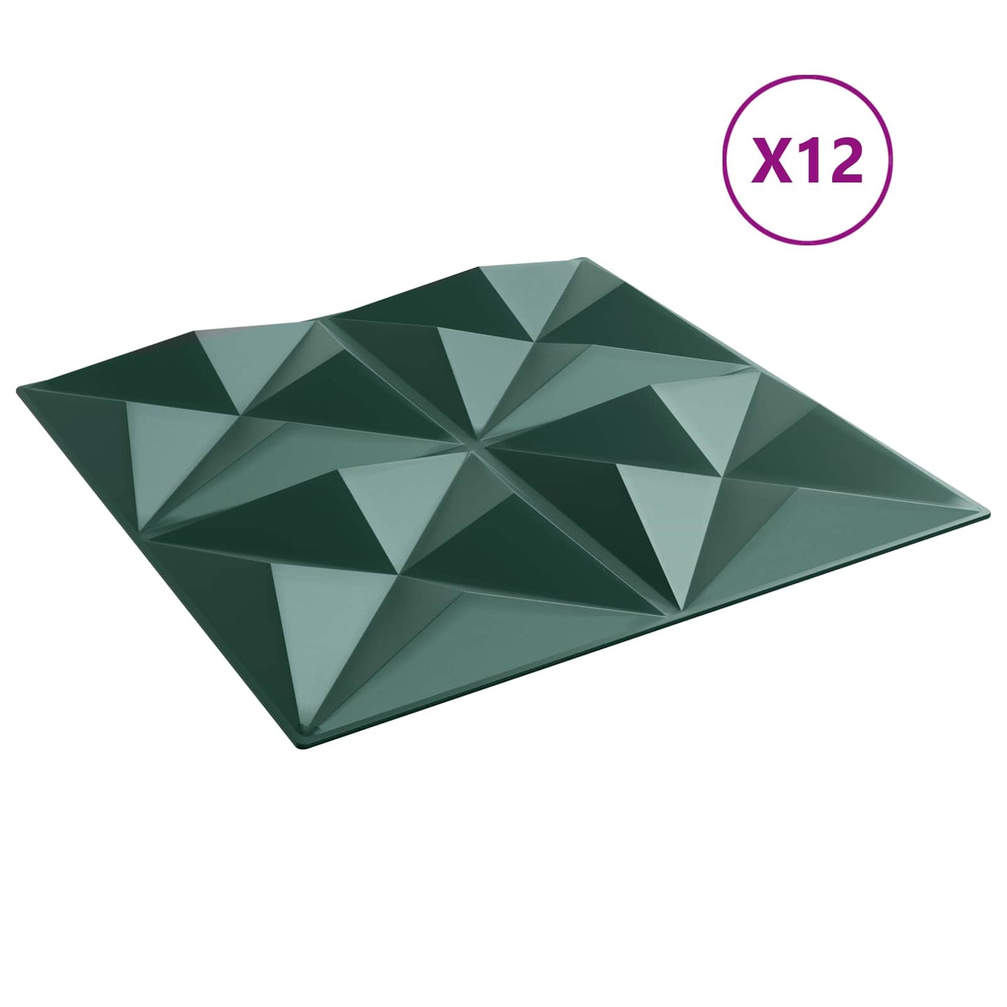 Wall Panels 12 pcs Origami Green 50 x 50 cm XPS Foam