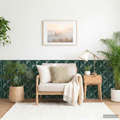 Wall Panels 24 pcs 50 x 50 cm Origami Green XPS Foam