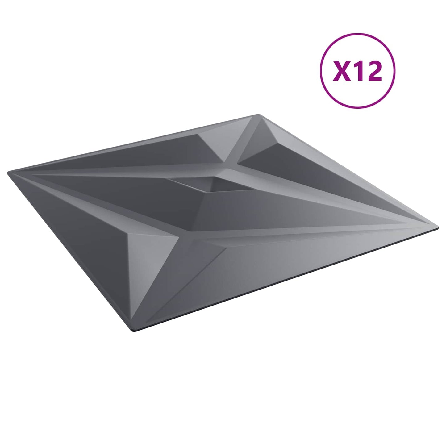 Wall Panels Star 12 pcs Star Grey 50 x 50 cm XPS Foam