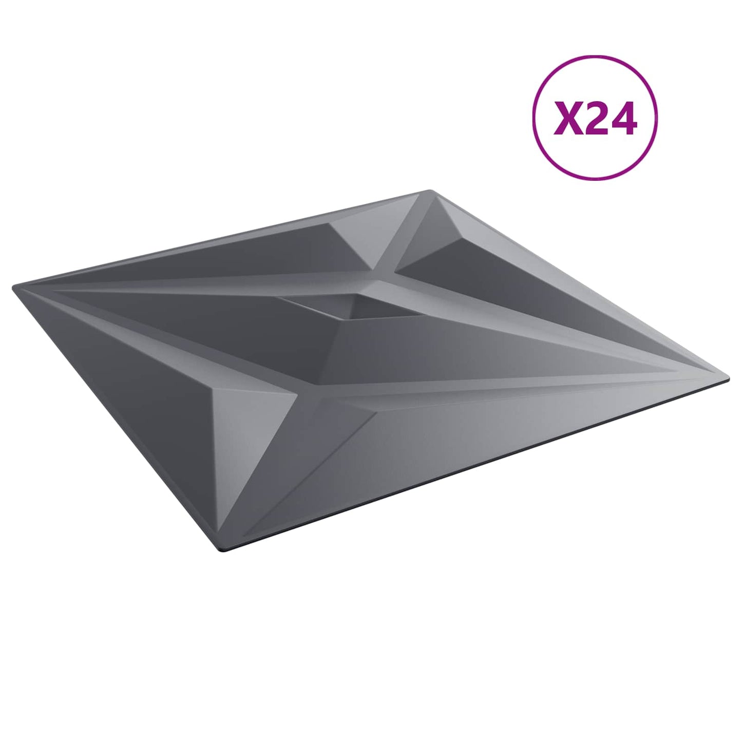 Wall Panels Star 24 pcs Star Grey 50 x 50 cm XPS Foam