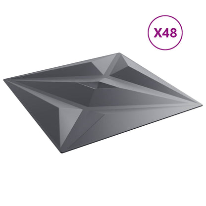 Wall Panels Star 48 pcs Star Grey 50 x 50 cm XPS Foam