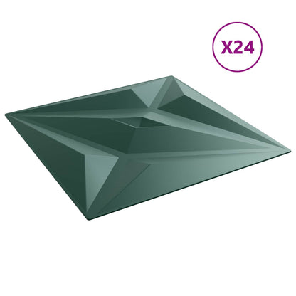 Wall Panels Star 24 pcs Star Green 50 x 50 cm XPS Foam