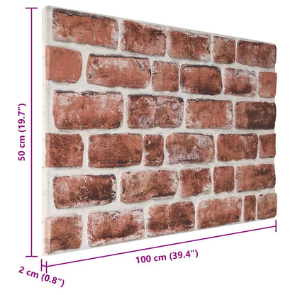 Wall Panels 10 pcs Dark Brown and White 100 x 50 cm EPS Foam