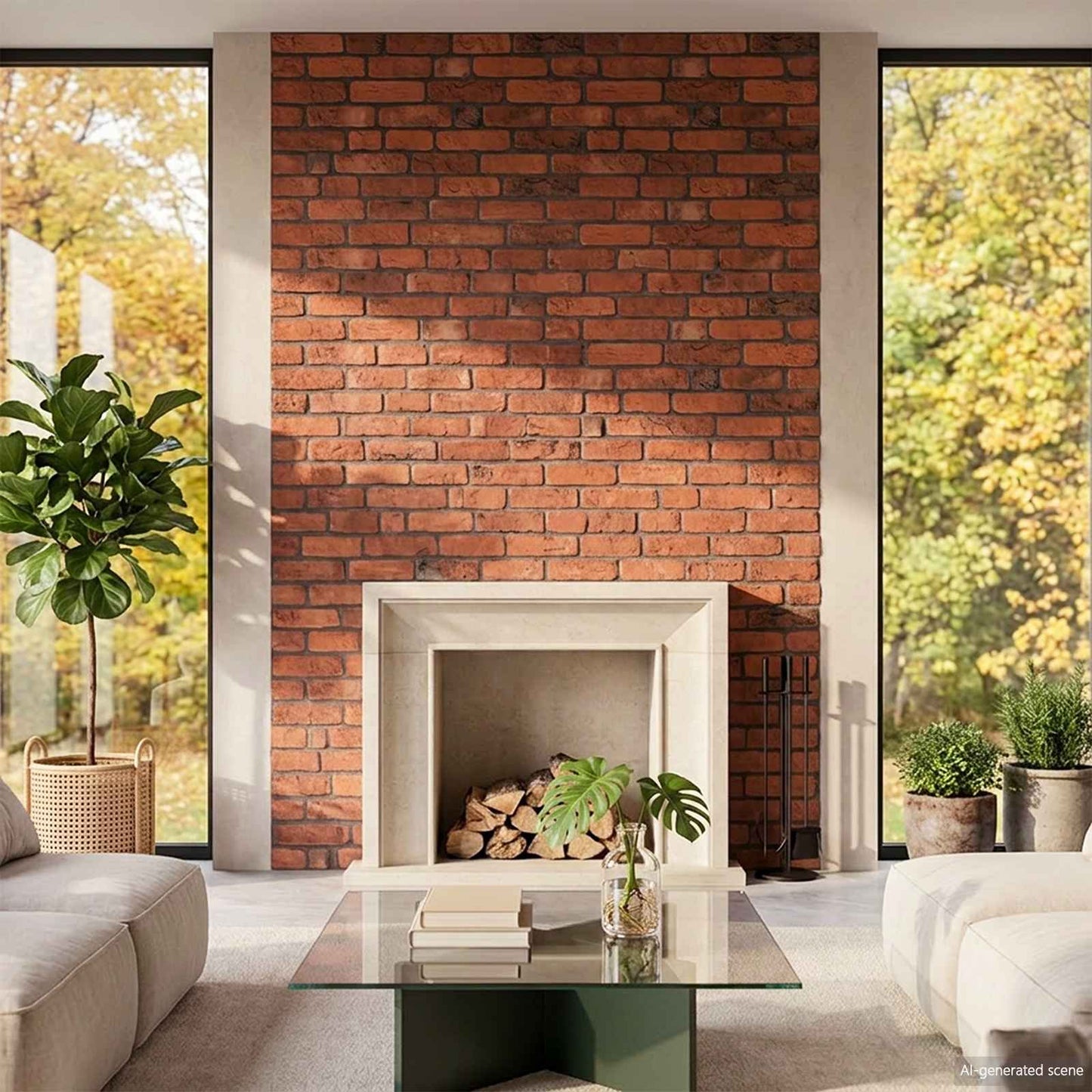 Wall Panels 10 pcs 100 x 50 cm Terracotta EPS Foam