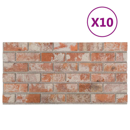 Wall Panels 10 pcs Orange 100 x 50 cm EPS Foam