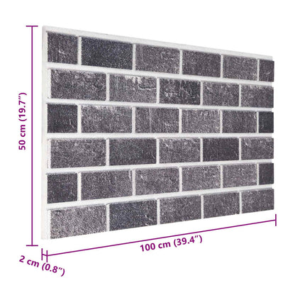 Wall Panels 10 pcs Black and Grey 100 x 50 cm EPS Foam