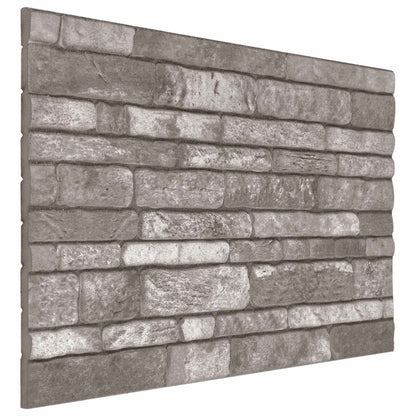 Wall Panels 10 pcs Dark Grey 100 x 50 cm EPS Foam