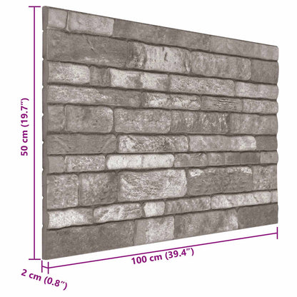 Wall Panels 10 pcs Dark Grey 100 x 50 cm EPS Foam