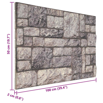 Wall Panels 10 pcs Grey and White 100 x 50 cm EPS Foam