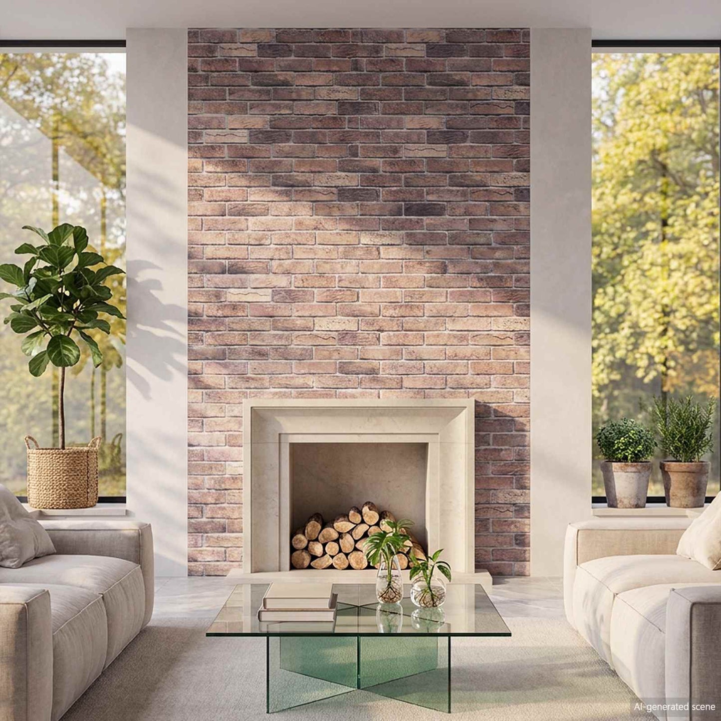 Wall Panels 10 pcs 100 x 50 cm Brown and Grey EPS Foam