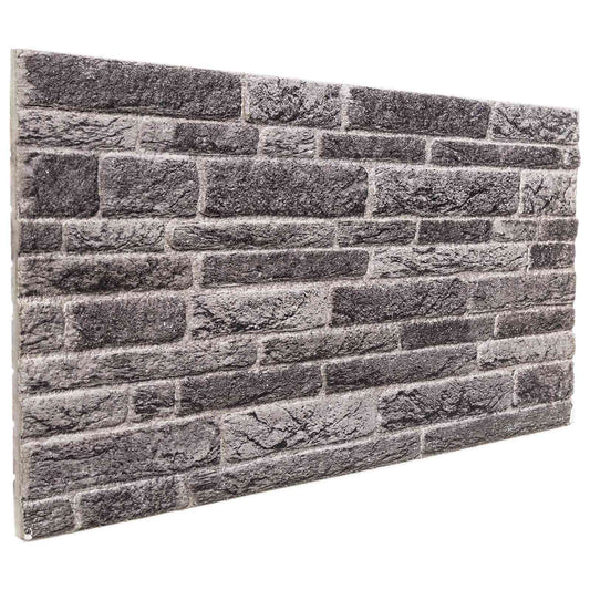 Wall Panels 10 pcs 100 x 50 cm Anthracite EPS Foam