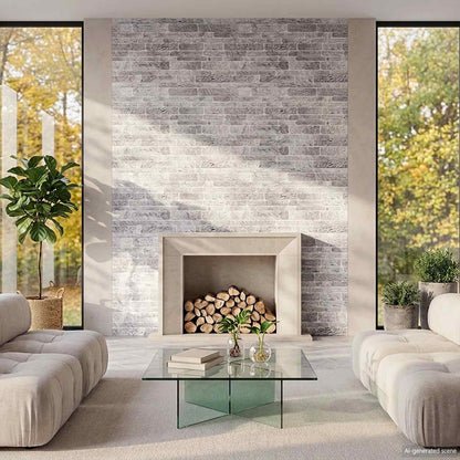 Wall Panels 10 pcs 100 x 50 cm Light Grey and White EPS Foam