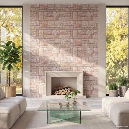 Wall Panels 10 pcs 100 x 50 cm Light Brown and White EPS Foam