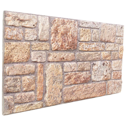 Wall Panels 10 pcs Light Brown and White 100 x 50 cm EPS Foam