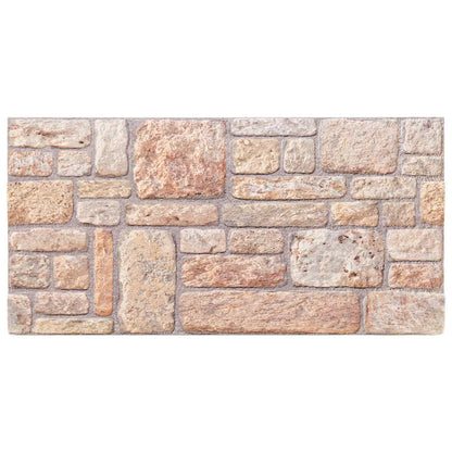 Wall Panels 10 pcs Light Brown and White 100 x 50 cm EPS Foam