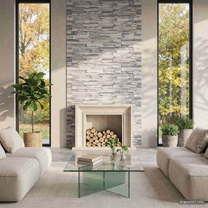 Wall Panels 10 pcs 100 x 25 cm Light Grey EPS Foam