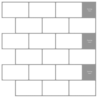 Subway Tile 10 pcs White Grey 30 x 30 cm Polyurethane and PET