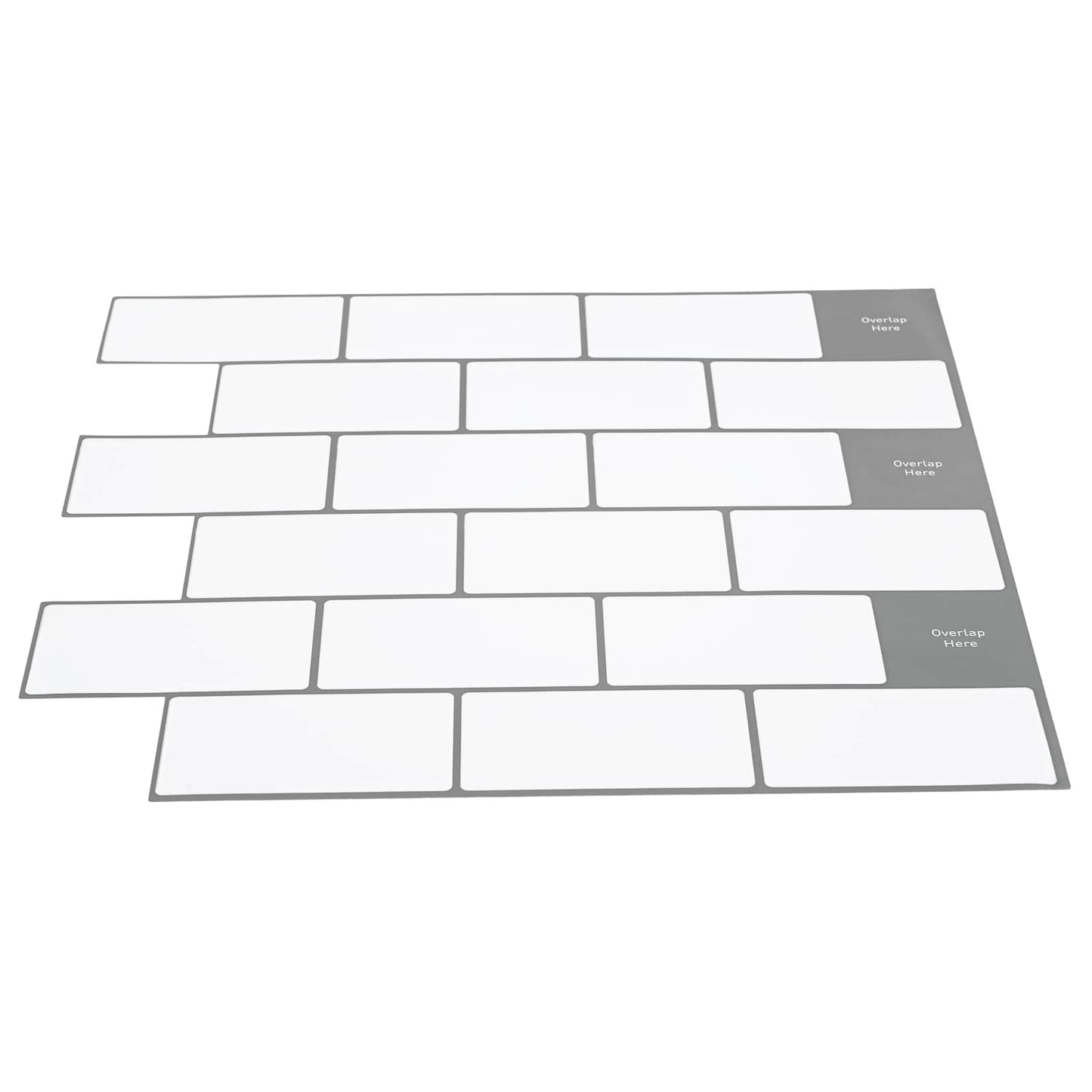 Subway Tile 20 pcs White Grey 30 x 30 cm Polyurethane and PET