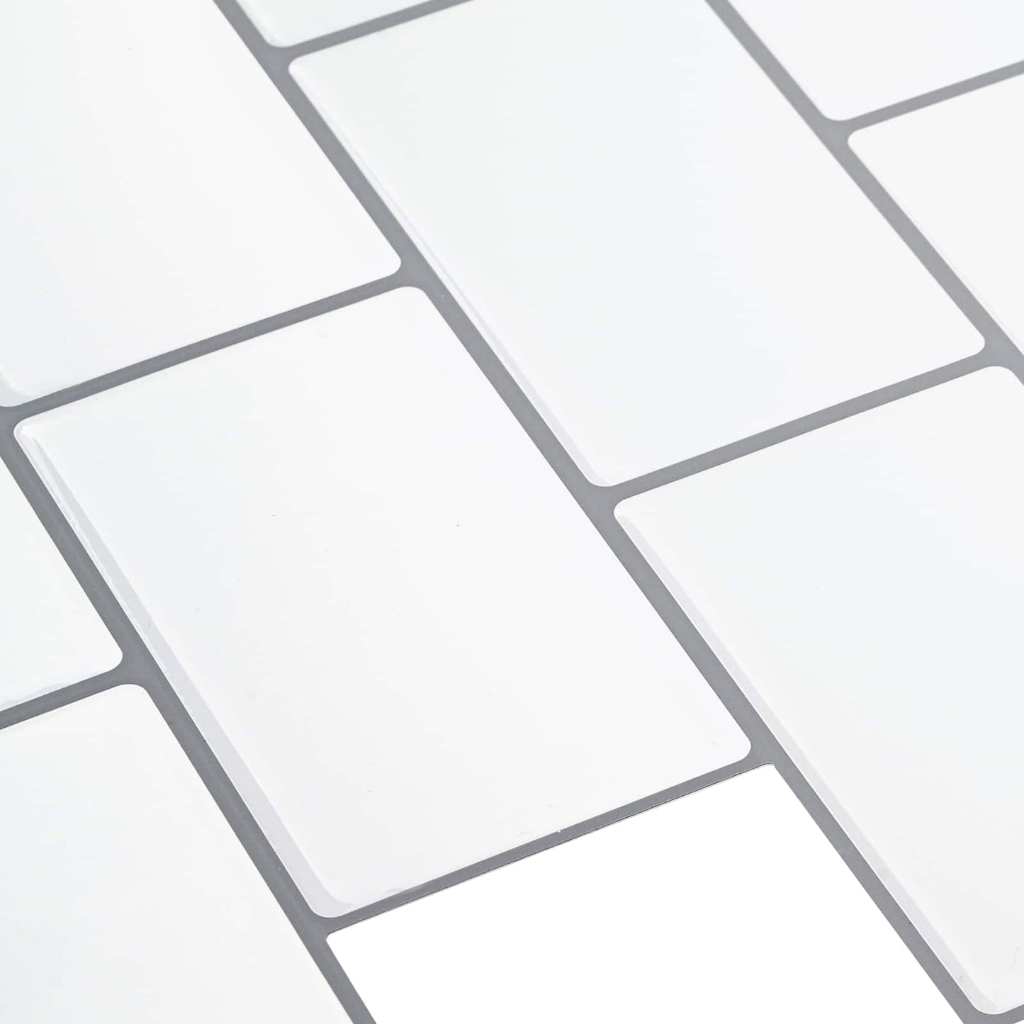 Subway Tile 50 pcs White Grey 30 x 30 cm Polyurethane and PET