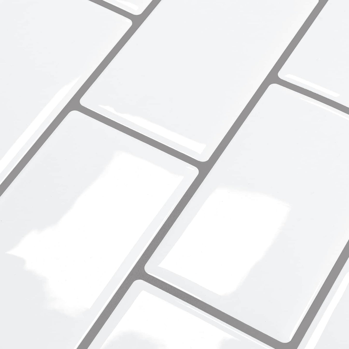Subway Tile 50 pcs White Grey 30 x 30 cm Polyurethane and PET